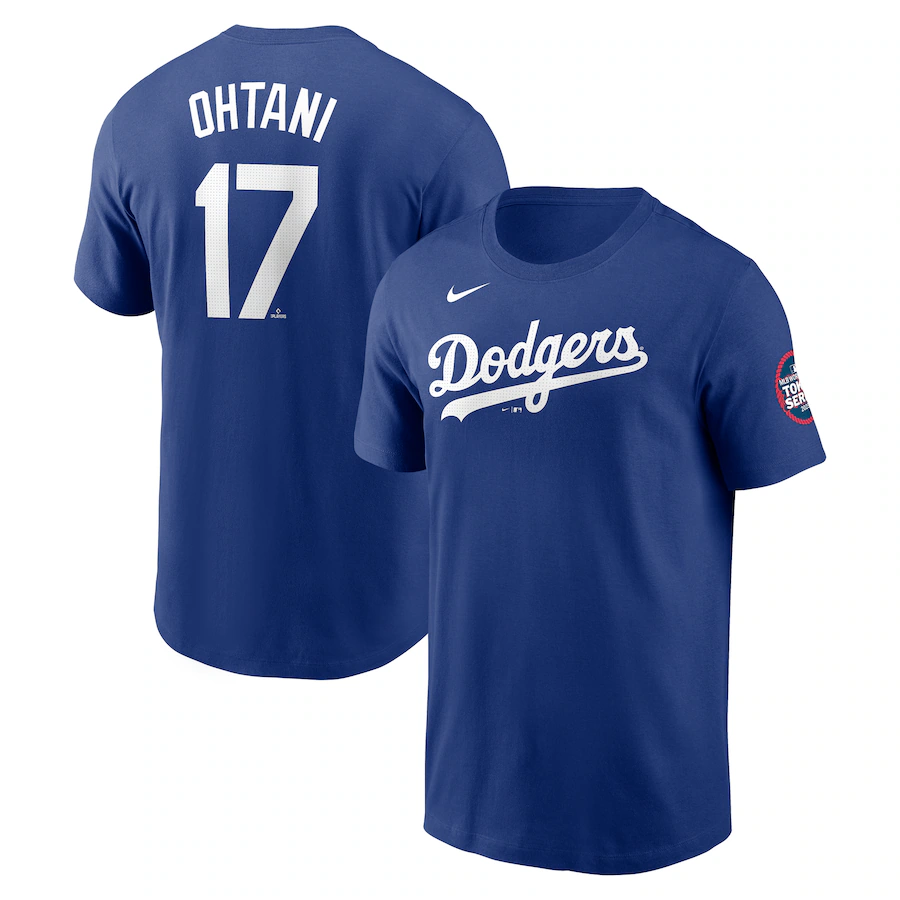 Men Los Angeles Dodgers #17 Ohtani blue MLB 2025 Tshirt style 9